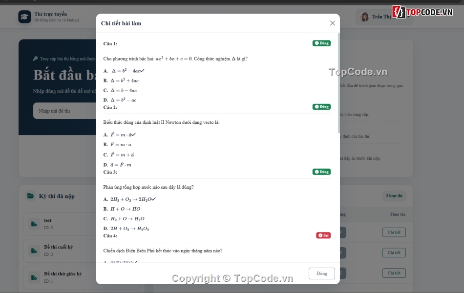 Website quản lý,trắc nghiệm trực tuyến,quản lý thi trắc nghiệm